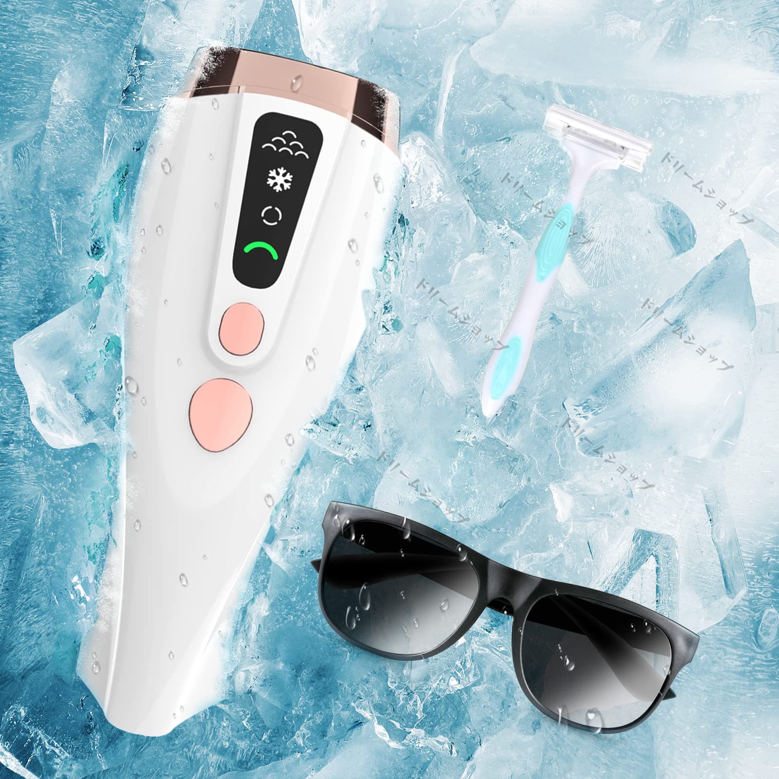 【光美容器 】脱毛器 VIO対応 低温サファイア冷却 髭 無痛 HIPL レディース メンズだつもうき脱毛器 家庭用 6段階 無制限回数 全身脱毛 だつもうき 無痛 男女兼用