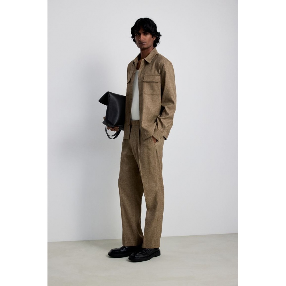 H&M テーラードトラウザーズルーズフィットブラウン