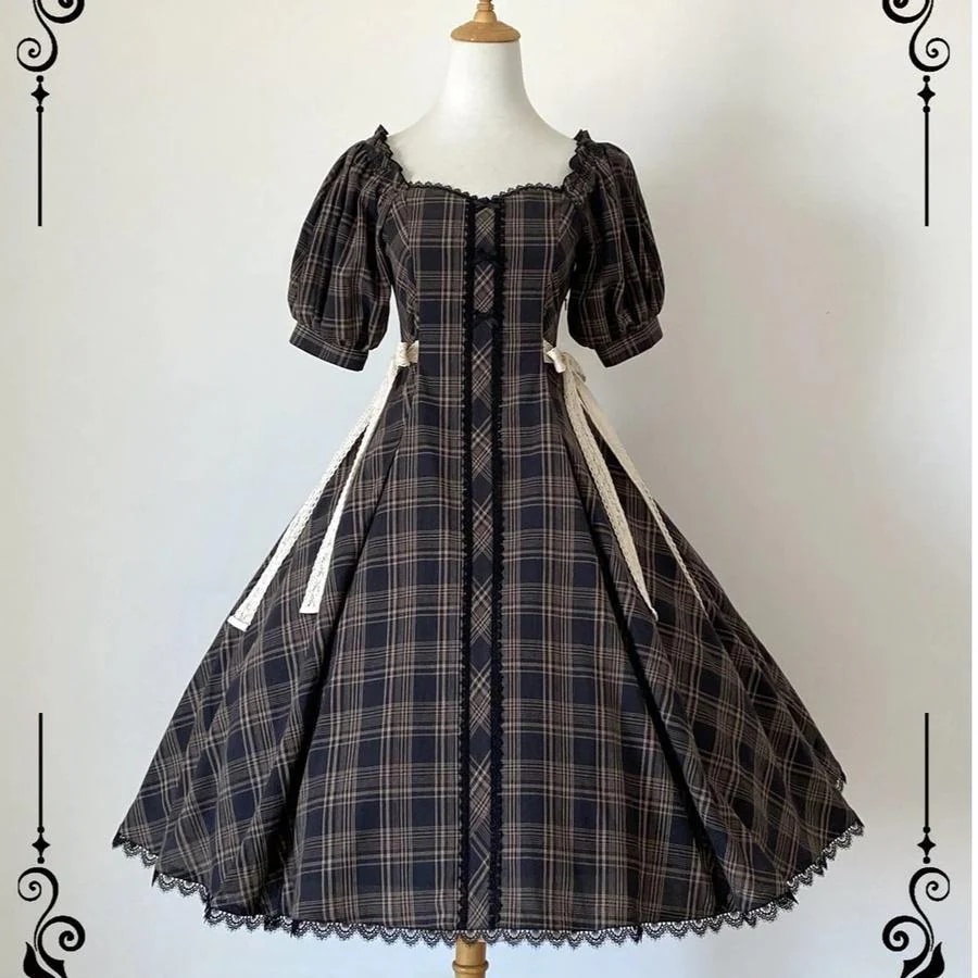 ドレス ドレス ロングワンピ 量産型 地雷型 お嬢様 韓国 原宿系 ゴスロリ ゴシック ロリータ 切替 異素材 韓国 無地 セーラー襟 秋 秋 長袖 ロング おしゃれ 可愛い ドレス