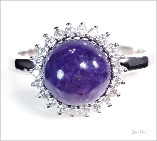 天然 チャロアイト ダイヤモンド リング 指輪 大粒 NoS-40-4 刻印有