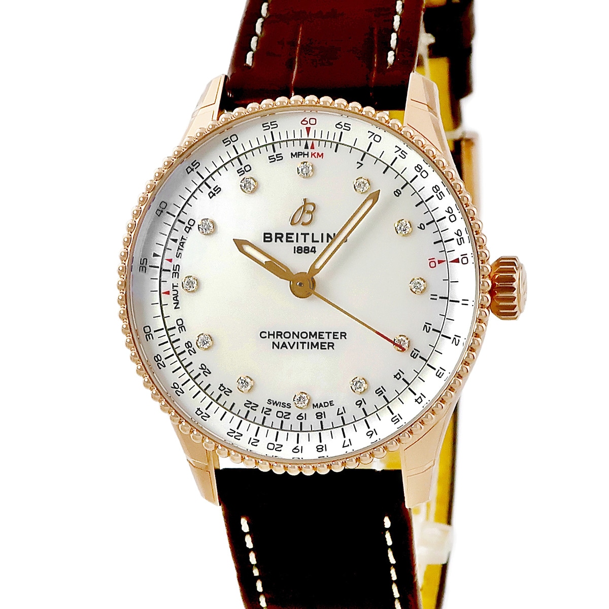 ナビタイマー 36 R17327211A1P1 R17327 自動巻き メンズ レディース 未使用 K18RG 純正ダイヤ シェル 3年保証