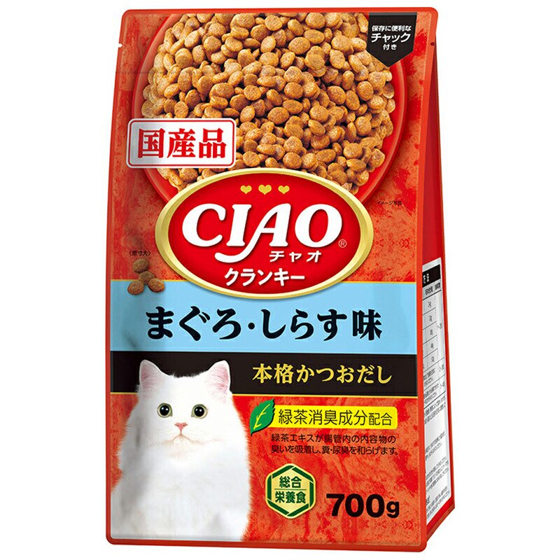 キャットフード　いなば　ＣＩＡＯ　チャオ　クランキー　まぐろ・しらす味　本格かつおだし　７００ｇX１２　ＣＲＣ35―15―20―05―99
