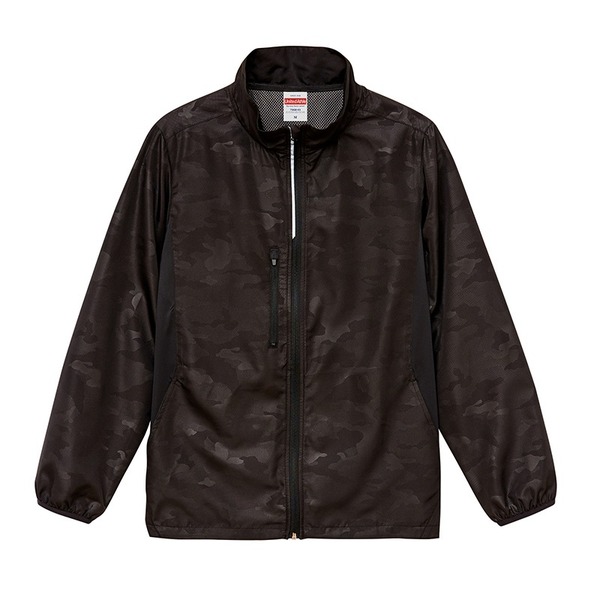 スタンドジップ ジャケット ウッドランドブラック XXL シャカシャカと音がしない 撥水 ＆ 防風加工 リフレクター 裏地付 防寒着 上着