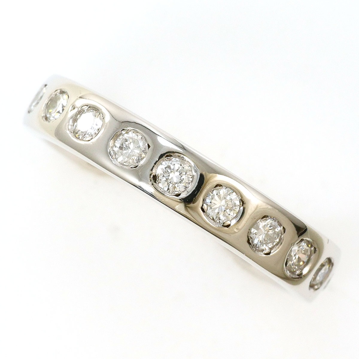 PT900 プラチナ リング・指輪 13.5号 ダイヤモンド 0.50ct カード鑑別書 総重量約6.8g 中古