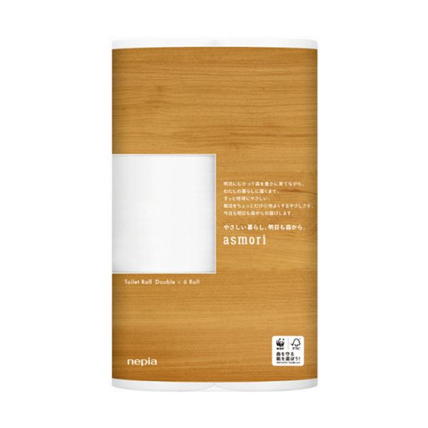 王子ネピア ネピア asmoriトイレットロール ダブル 芯あり 60m 1セット（48ロール：6ロール×8パック） 6,225円