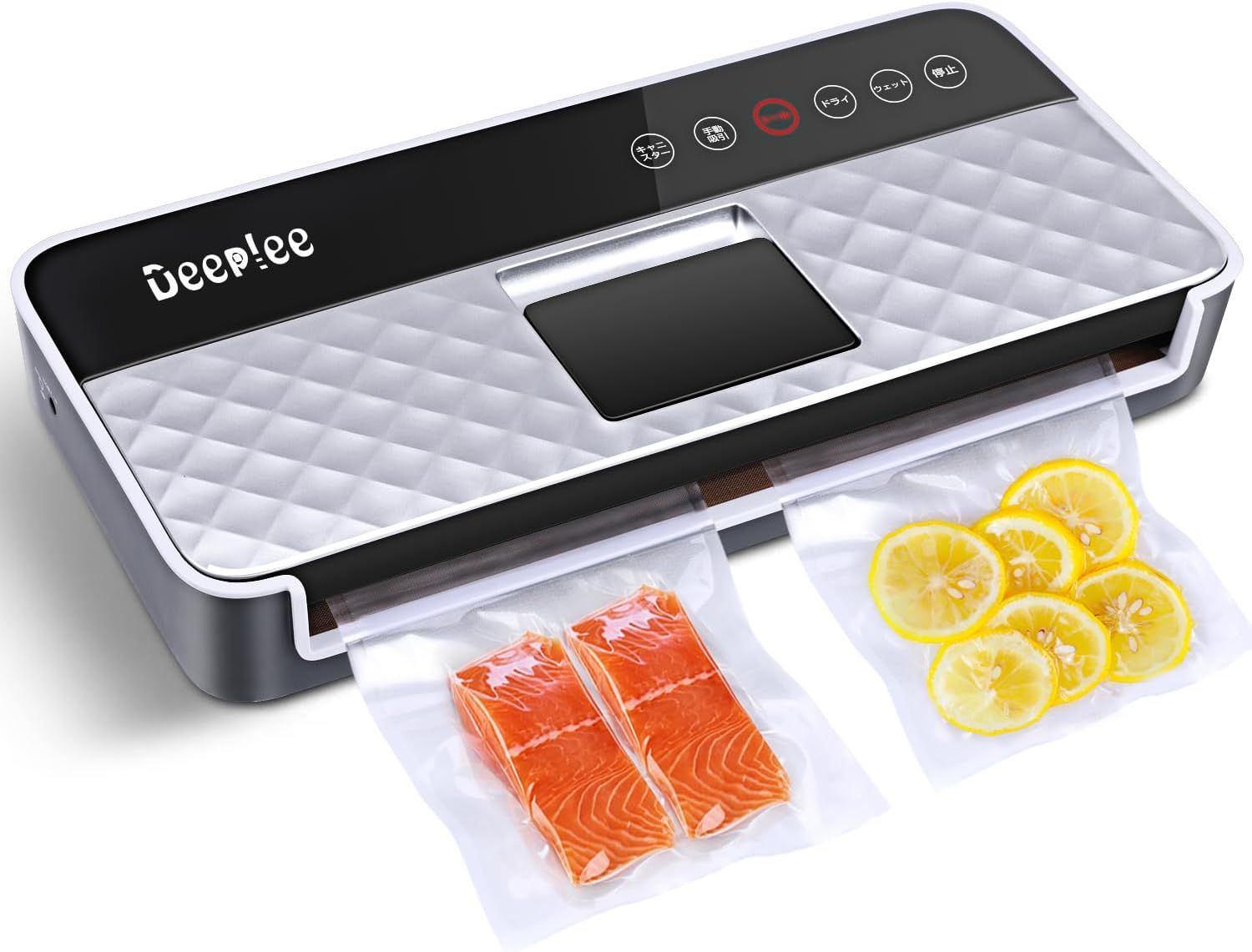 真空パック器 液体対応 フードシーラー 手動吸引 -80Kpa吸引力 キャニスター対応 集水タンク内蔵 家庭用 業務用 鮮度長持ち 専用袋10枚付き 接続用ホース付き 日本語取扱説明書