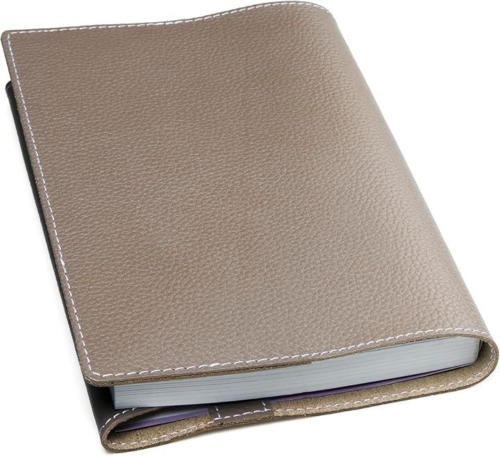 ブックカバー B6 本革 厚い本でも使用可能／ギフトボックス付き単行本サイズ シュリンクレザー 漫画カバー 12.8cmx18.2cm(グレージュ, Ｂ６)