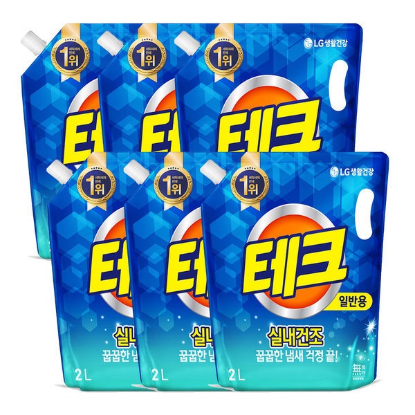 テック 部屋干し 液体洗剤 一般 2Lx6