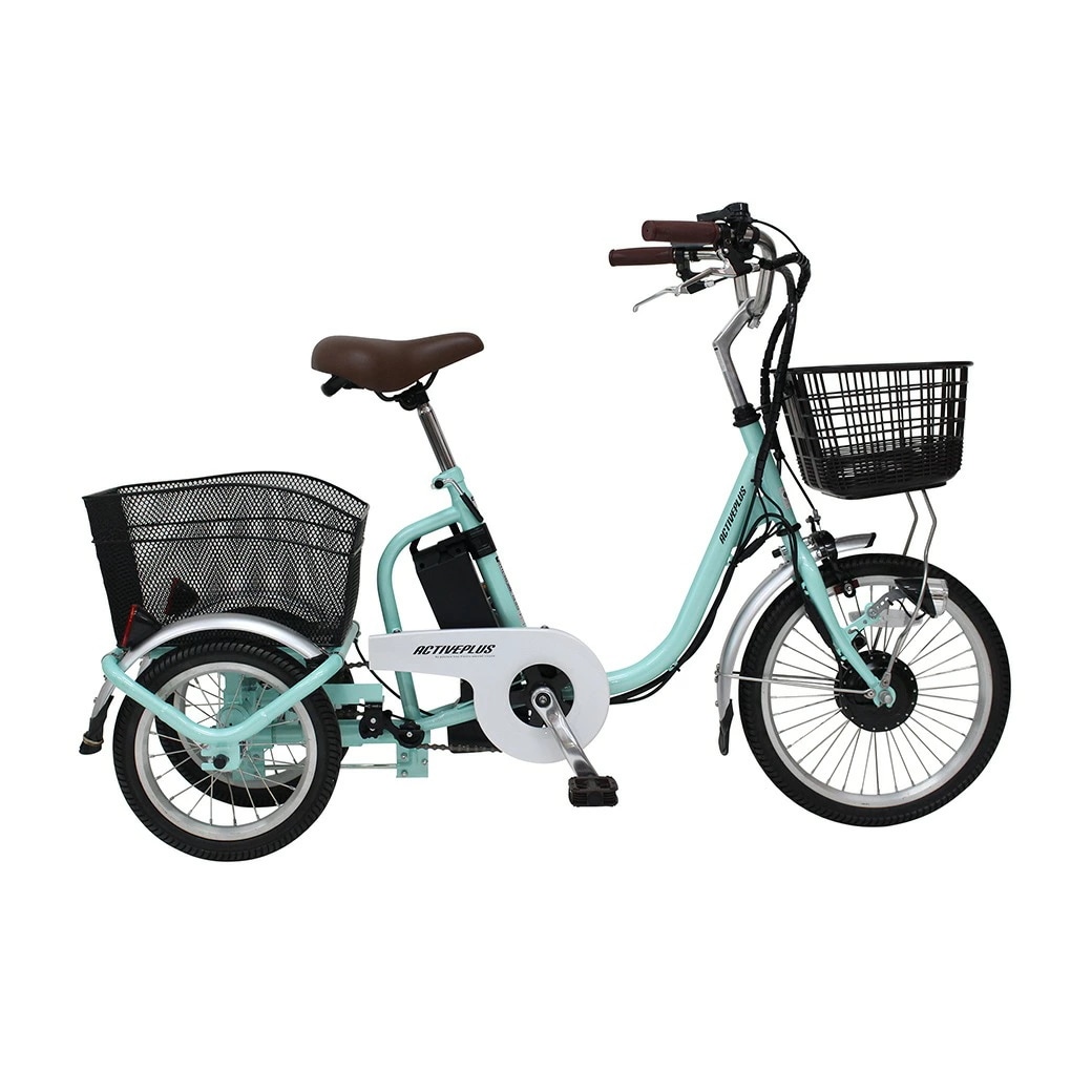 ノーパンク ロータイプ電動アシスト三輪自転車 MG-TRM18APN 自転車 電動 移動 LEDライト かご 三輪 電動アシスト 三輪自転車 スイング機能 電動 アシスト 三輪 自転車 ノーパンクタイ
