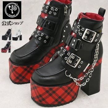 公式SHOP特典キズ補修液付 / ヨースケ 厚底ブーツ レディース 12.5cm厚底ヒール