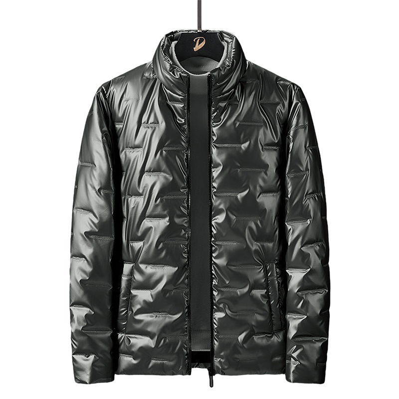 秋冬 ダウンジャケット 立ち襟 ダウンコート メンズ 中綿 軽量 防寒 暖かい 上着 ショート丈 長袖 無地 ジップアップトップス シンプル 多機能 冬服