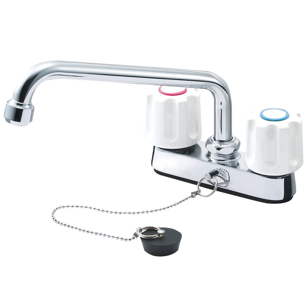 SANEI ツーバルブ台付混合栓 ユニットバス用 一般地・寒冷地共用形 取付ピッチ102ｍｍ ゴム栓付き K711R-W