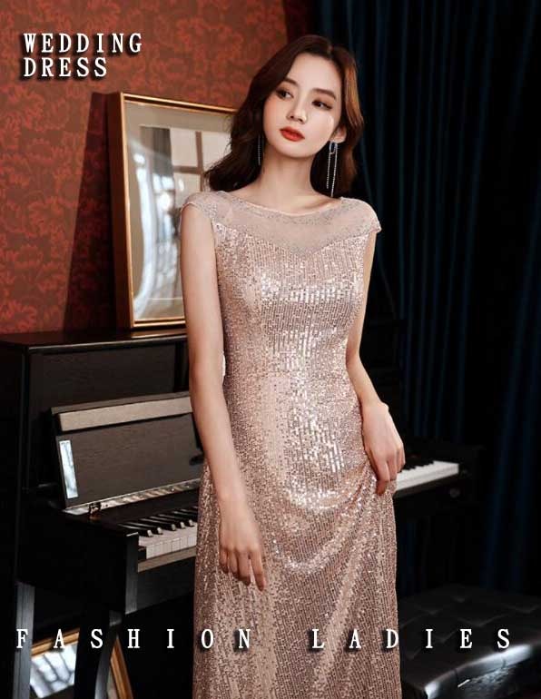 パーティードレス スパンコール おしゃれ 上品 エレガント ノースリーブ レディースドレス ロングドレス ファスナー 宴会 ウェディングドレス 音楽会 演奏会 発表会 披露宴 お呼ばれ 二次会 司会