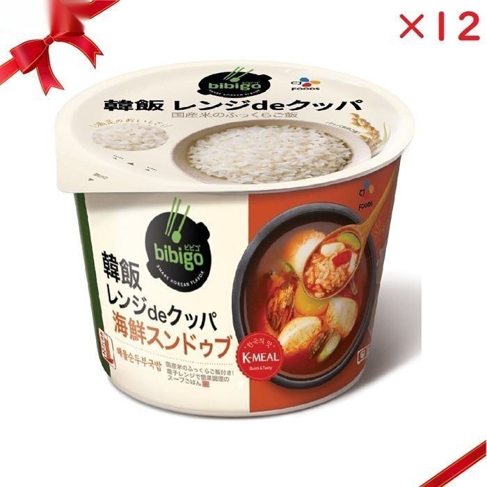 ビビゴ 韓飯 レンジdeクッパ 海鮮スンドゥブ：12個セット スープ