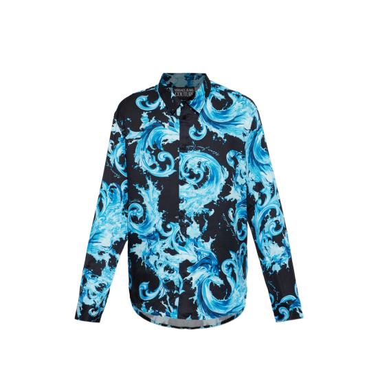 VERSACE Men Shirts 80GAL2R0 NS757 R76 BLACK BLUE