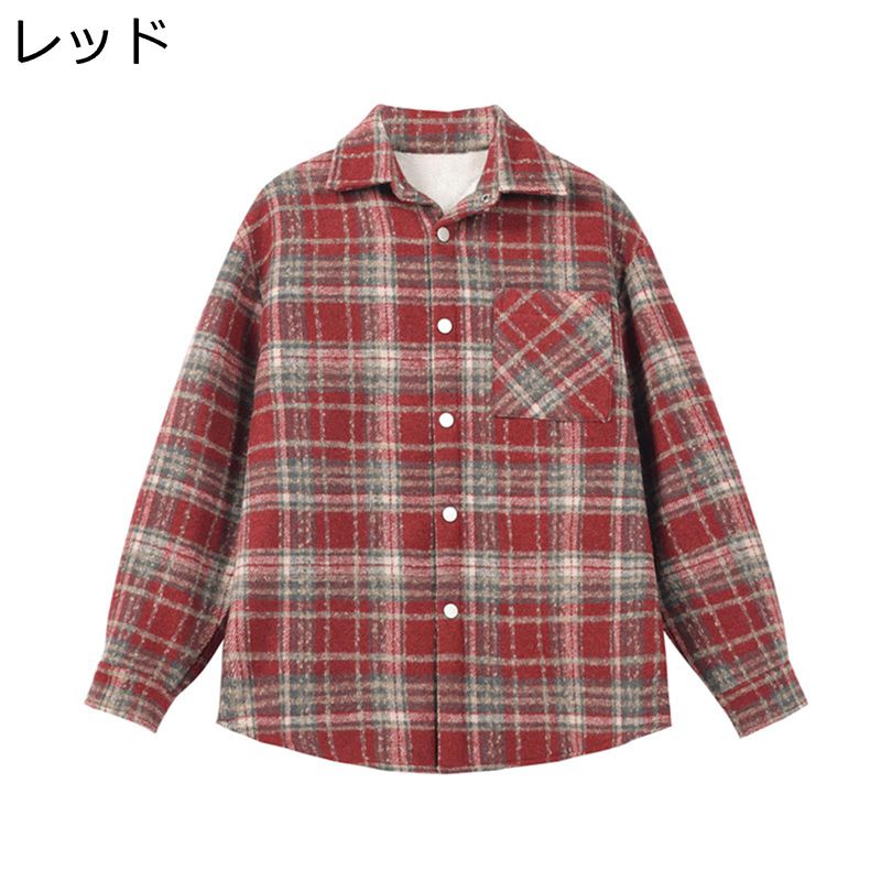 チェックジャケット チェックシャツ メンズ 秋冬 裏起毛 ボア ラシャ 厚手 暖かい 保温 防寒 シャツジャケット アメカジ レトロ カジュアル スポーツ アウトドア