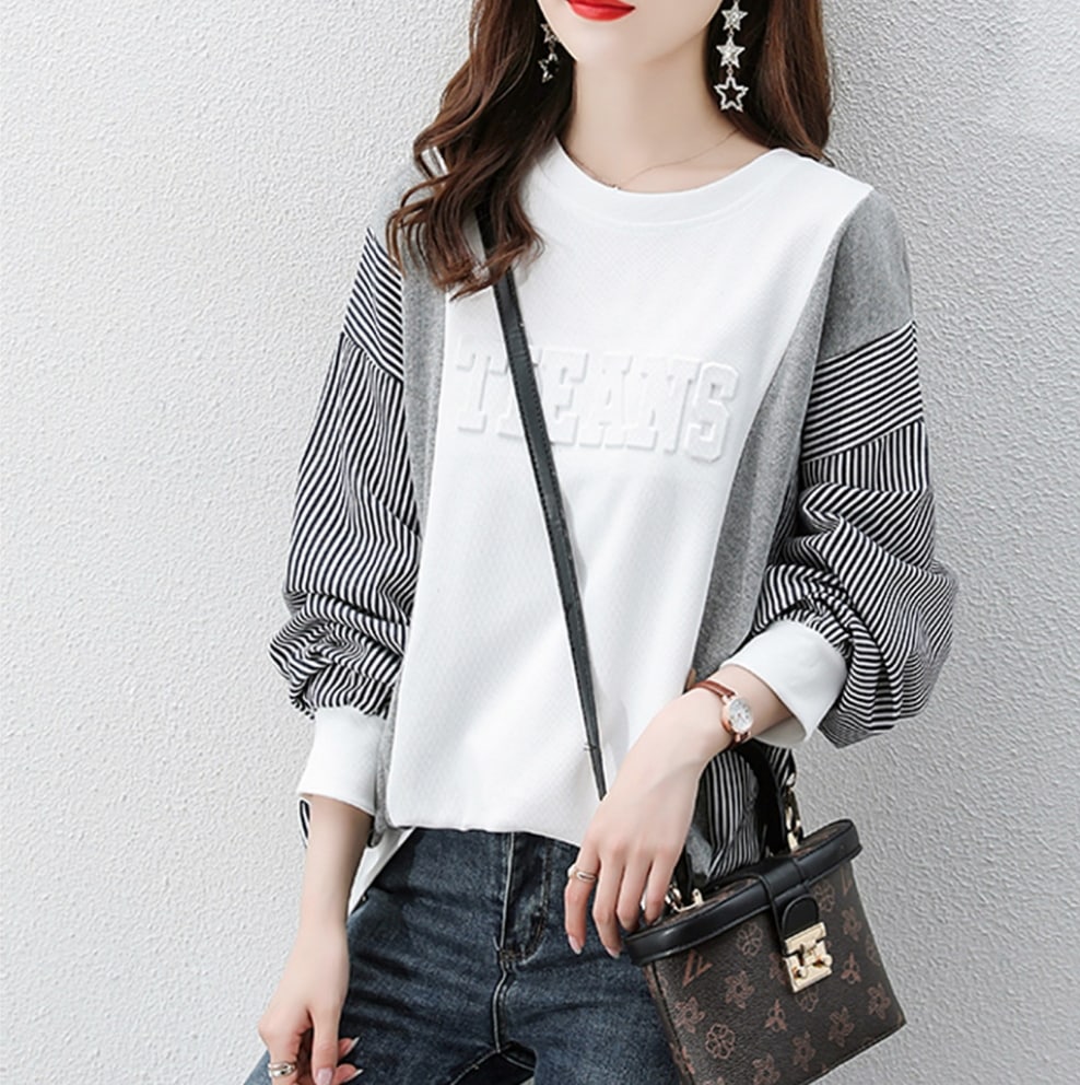 トップス シャツ ブラウス カットソー 袖あり 長袖 2XL ゆる ホワイト ブラック きれいめ シンプル カジュアル 大人 上品 おしゃれ 主役級 存在感 春 秋 10代 20代 30代 個性的