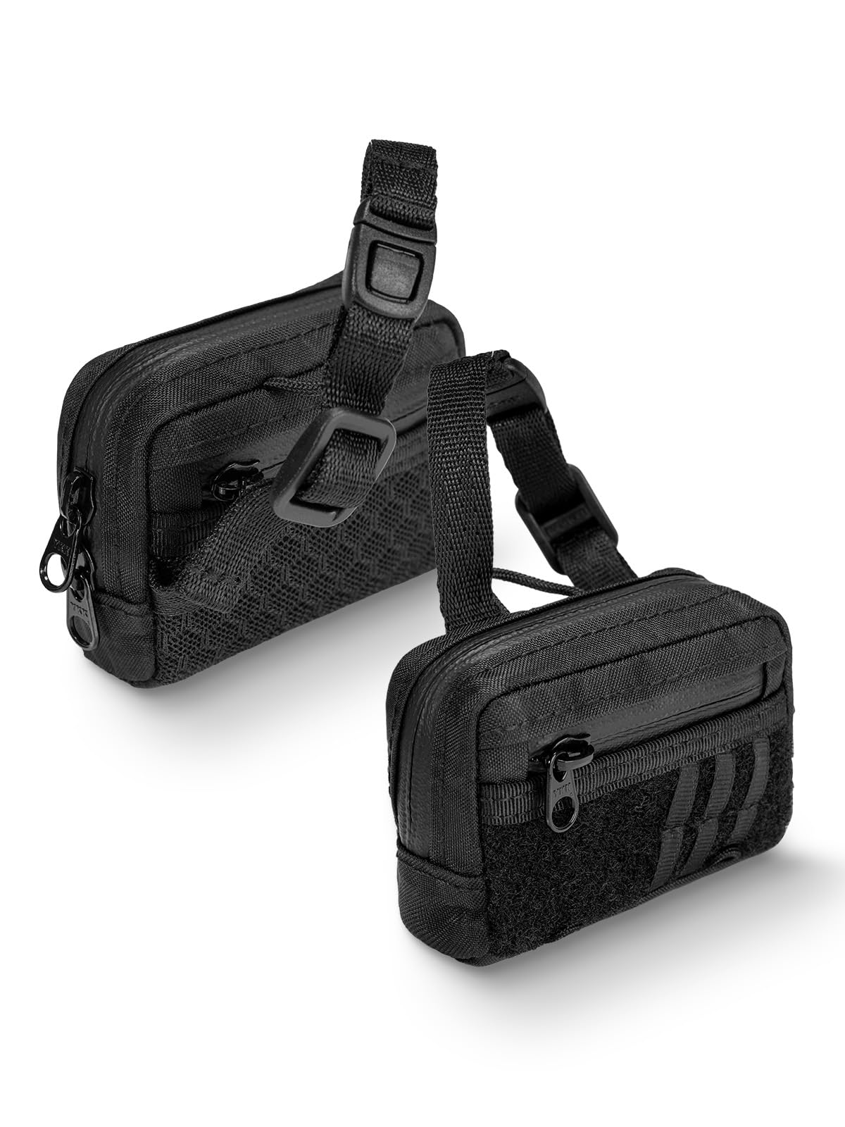 TACTICAL_GEEK Storage A18 多機能ポーチ EDC イヤホンポーチ コンパクト クイックリリースバックル付き 日常携帯用ミニバッグ コイン入れ (ブラック)