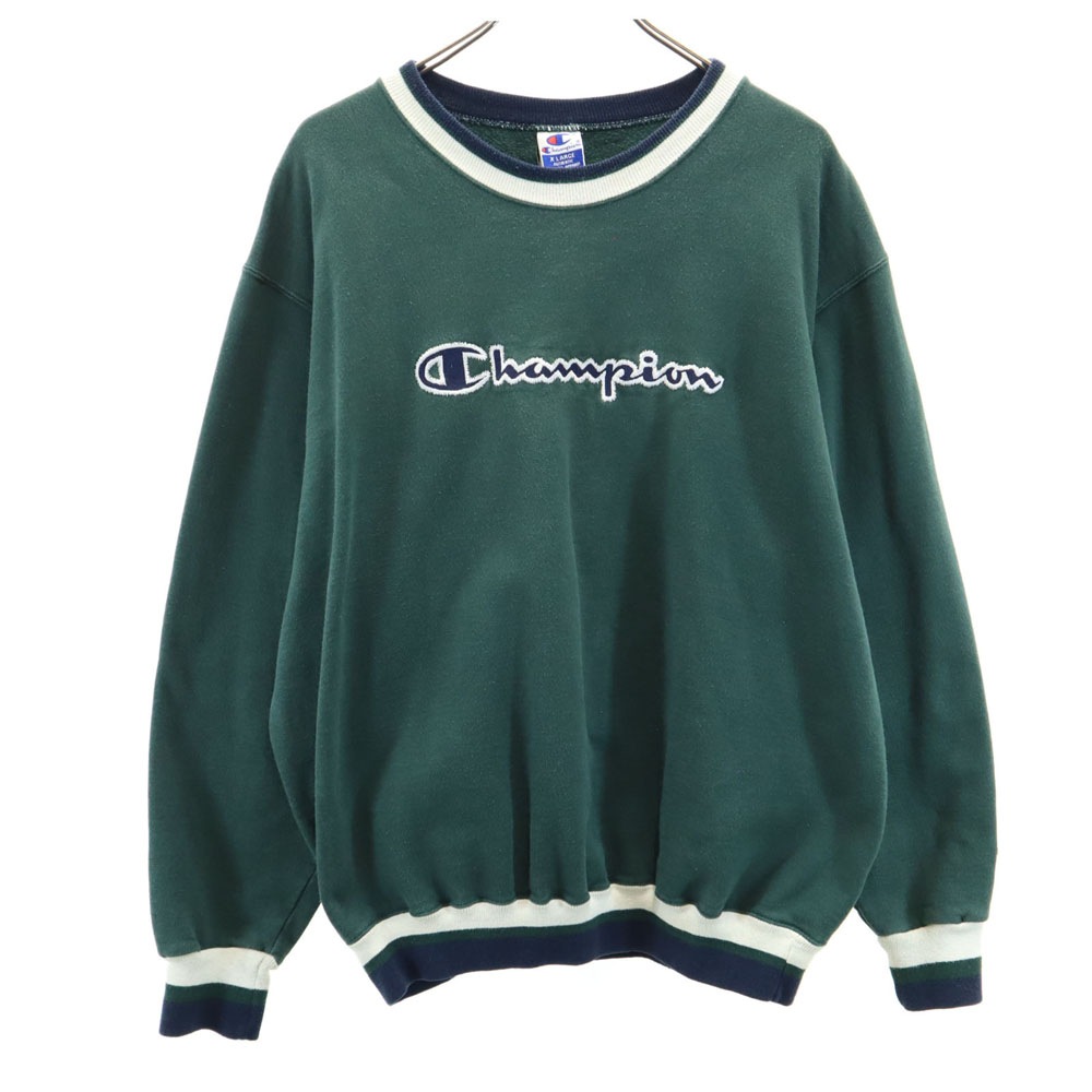 90s オールド 長袖 スウェット トレーナー XL グリーン 裏起毛 メンズ
