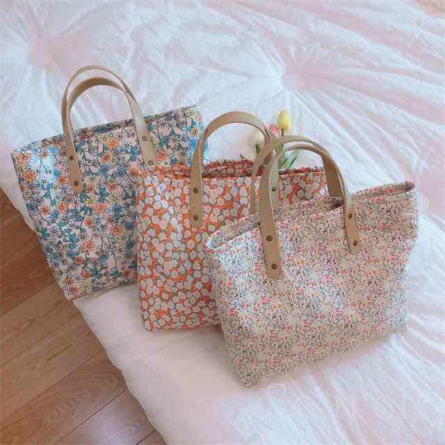 春夏新作　レディース バッグ カバン ハンドバッグ 上質 花柄 水玉 大容量 軽量 年中使え 丈夫 可愛い