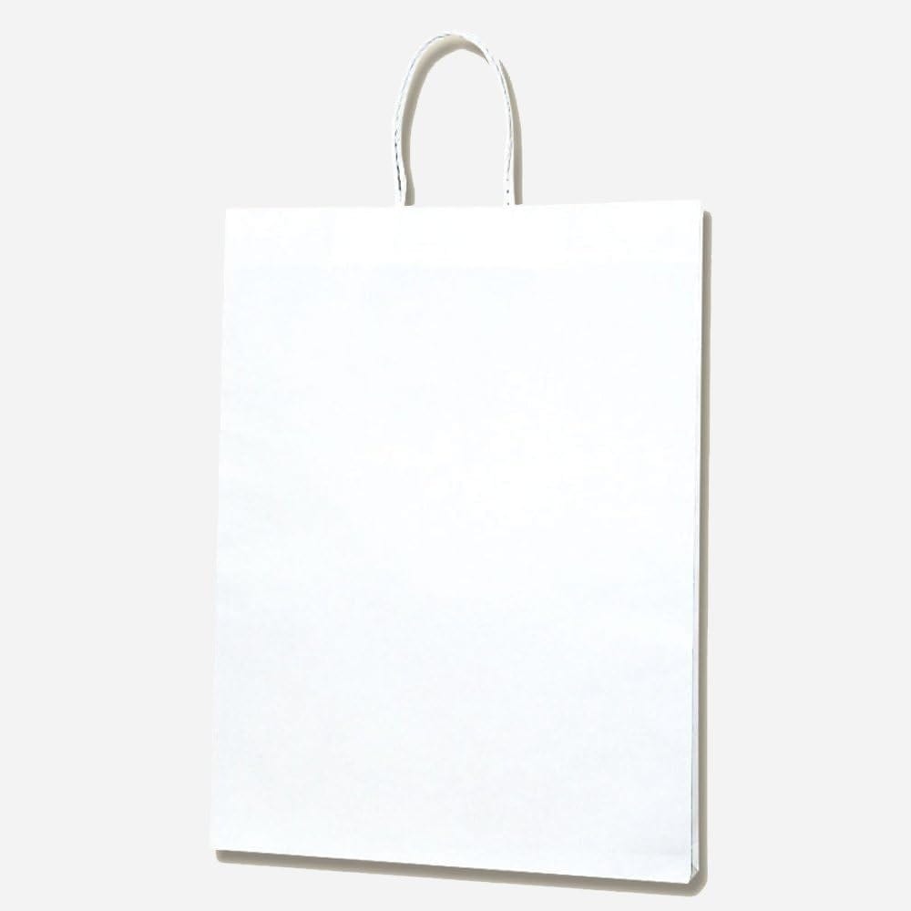 シモジマ HEIKO 手提げ紙袋 Pスムースバッグ 39-4 白無地 25枚 幅390xマチ45x高515mm 003155100