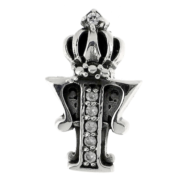 イニシャル ペンダントトップ ペンダントヘッド(チェーンなし) クラウン 王冠 ジルコニア