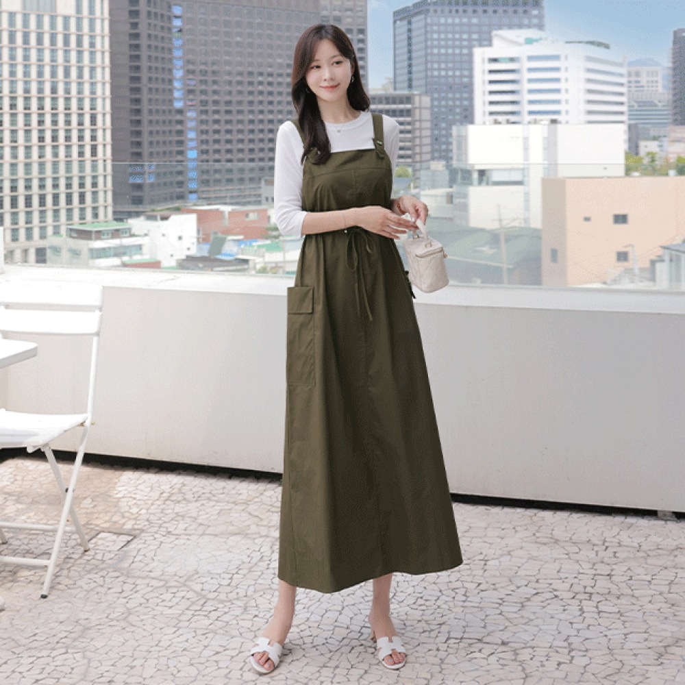 クリック＆ファニーローイングポケットサスペンダードレス