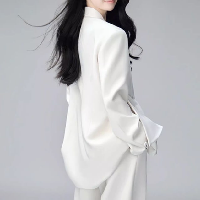 セットアップ ジャケット スーツ ワイドパンツ 袖あり 長袖 Vネック 襟付き ワイド フリル ポケット 前開き ポリエステル 上下セット 2点セット 大人可愛い きれいめ シンプル 大人 上品