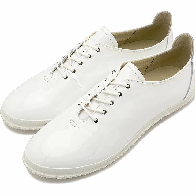 フラットシューズ エナメル [SP1802-61] レディース 日本製 カンガルーレザー ホワイト 正規取扱店