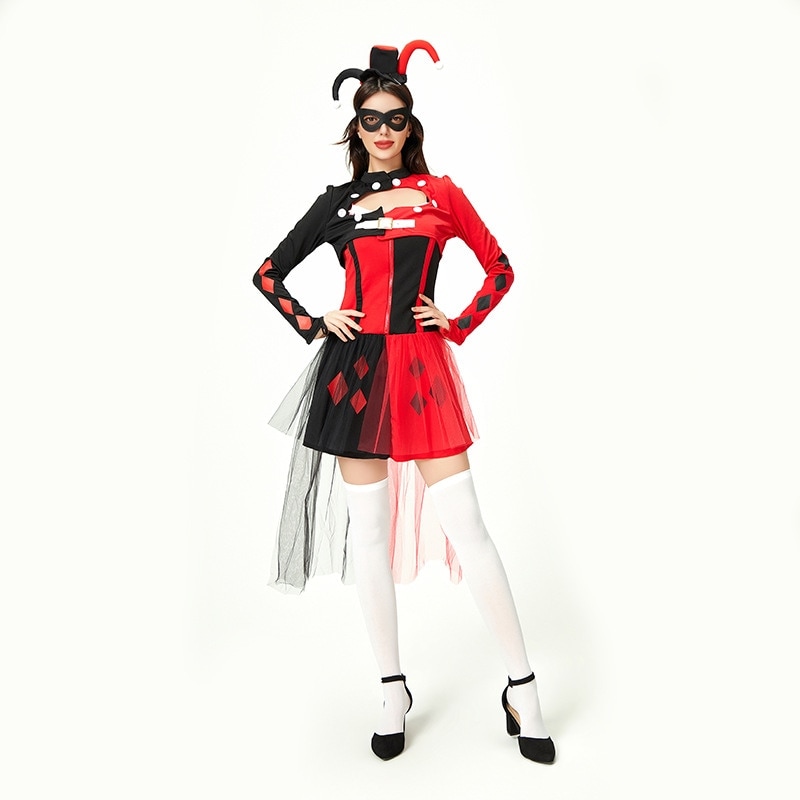ハロウィンのピエロスーツサーカスのコスチュームパンクハリー魂を砕くピエロヨーロッパとアメリカのセクシーなホットガールのパフォーマンスコスチューム