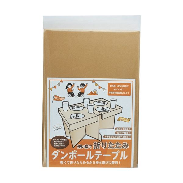 （まとめ）アートナップ 使い捨て 折りたたみダンボールテーブル KR-5001 1個[x10]