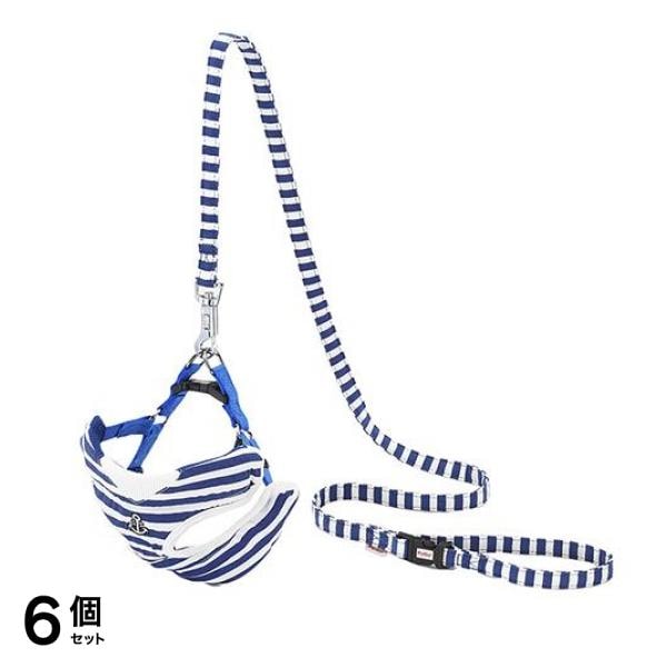 ワンワンカジュアル マリンベストハーネス&リード XS ミニ犬用 ブルー 1組入 (W55867) 6個セット
