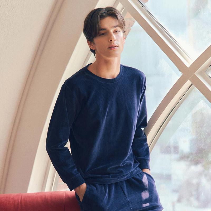 ベロア畝ソリッド男性トップスVEV3975W VEV3975MTSG