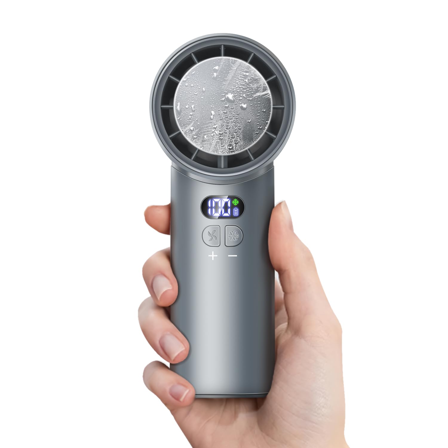 携帯扇風機 ハンディファン 【2024新モデル 冷却プレート付き 3in1】 超高速大風量 卓上扇風機 5200mah 瞬時冷感 MAX-17%冷却大容量 充電式USB扇風機 1-100無段階調節 長