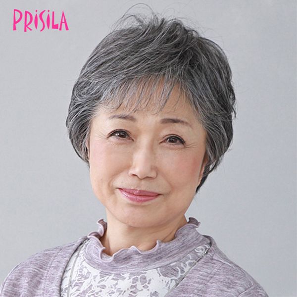 プリシラ ミセス六分ウィッグフェザーカールハーフA-116耐熱 (送料無料) PRISILA ハーフ