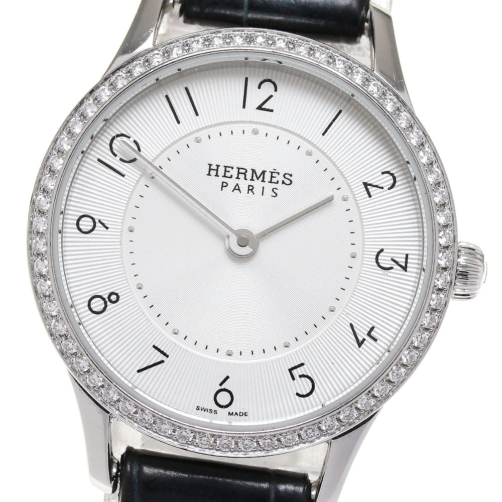 エルメス HERMES CA2.130 スリムドゥ ダイヤベゼル クォーツ レディース _841732【中古】