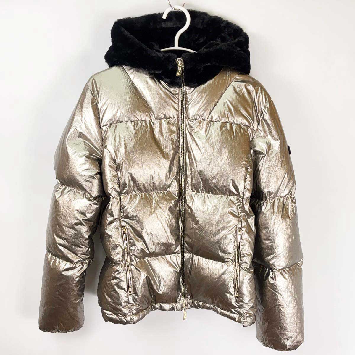 【中古・未使用品】EQUILINE エクイライン CHAMPAGNE WOMAN’S DOWN JACKET M シャンパンゴールド Q10711 レディース 乗馬 ダウンジャケット ウェア 馬術