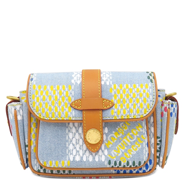 ルイヴィトン ショルダーバッグ カーゴ ウェアラブル ウォレット カーフ LV バーズ ダミエ デニム マルチカラー ゴールド金具 デニム 2025SS N00134 不明 【保存袋】【中古】