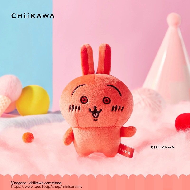 認証マーク付き【期間&数量 限定販売】「顔真っ赤 うさぎ キーホルダーシリーズ」 ぬいぐるみストラップ ぬいぐるみ キーホルダー ちいかわ ハチワレうさぎ モモンガ ナマケモノ