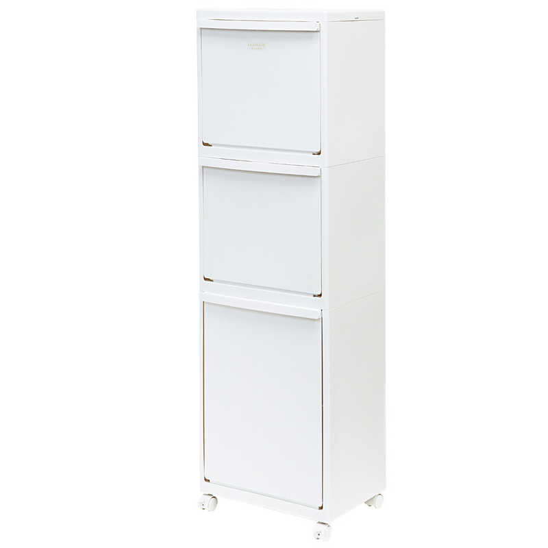 天馬　多段分別 ゴミ箱 3段 キャスター付き ホワイト　ELP-3531