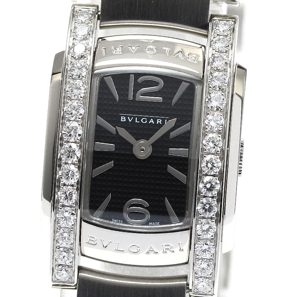 ブルガリ BVLGARI AA26S アショーマ サイドダイヤベゼル クォーツ レディース 美品 保証書付き_899928【中古】