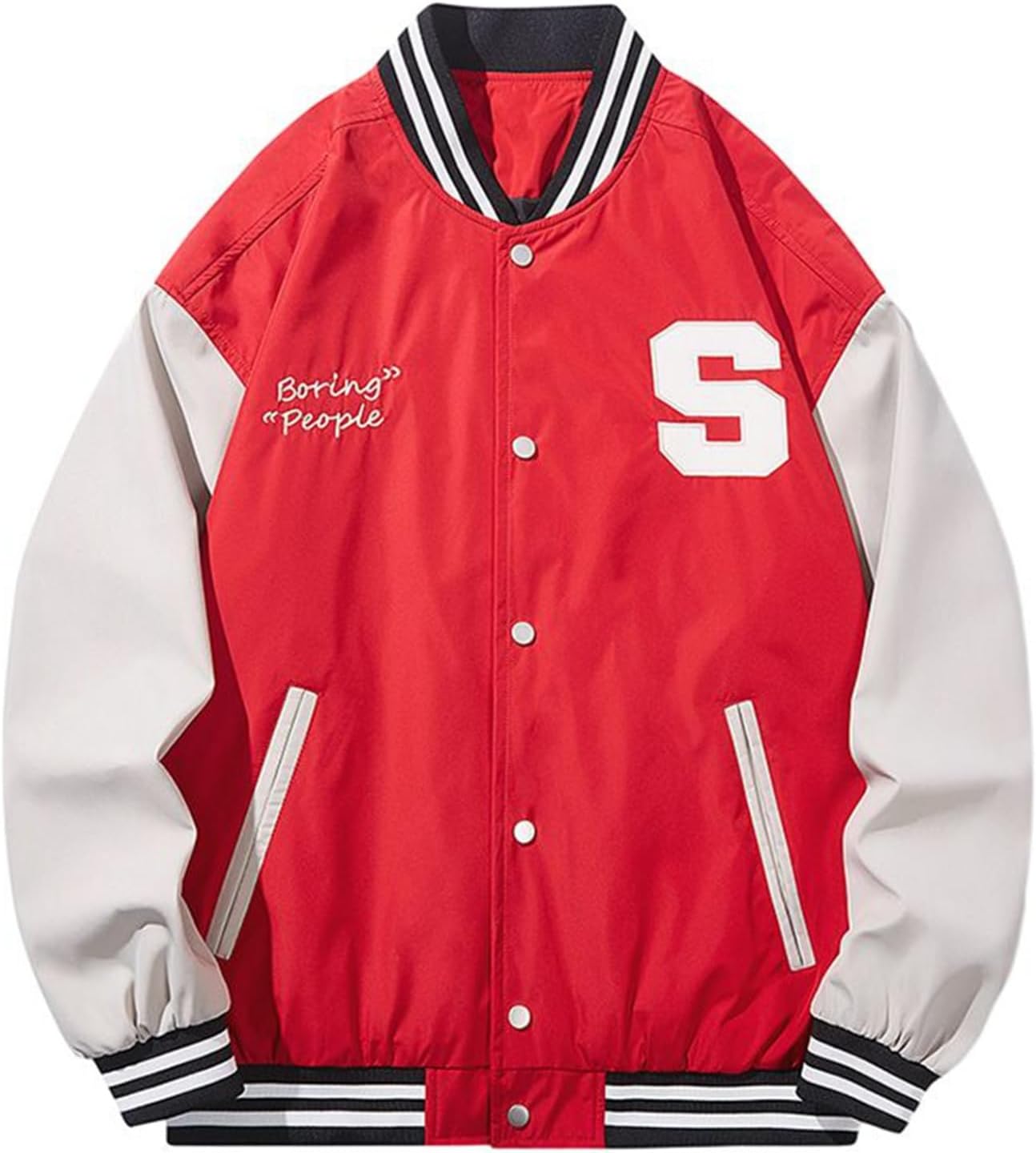 スタジャン メンズ 刺繍 ジャケット カジュアル スタジアムジャンパー ブルゾンジャケット 薄手 防風 おしゃれ 大きいサイズ アウター 男女兼用 ストリート ビジネス ハイキング