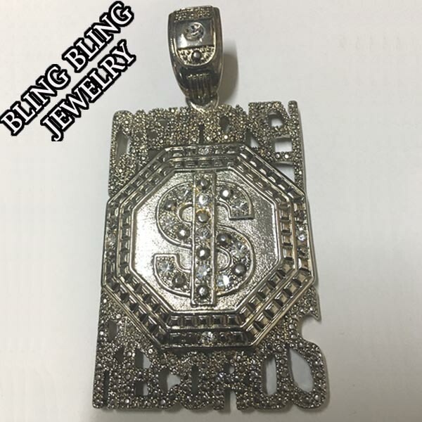 セール HIPHOPジュエリー メンズ ネックレス トップ　CASH MONEY RECORDS ジルコニア シルバー 925 プレーティング ストリート スタイル ヒップホップ アクセサリー ブ