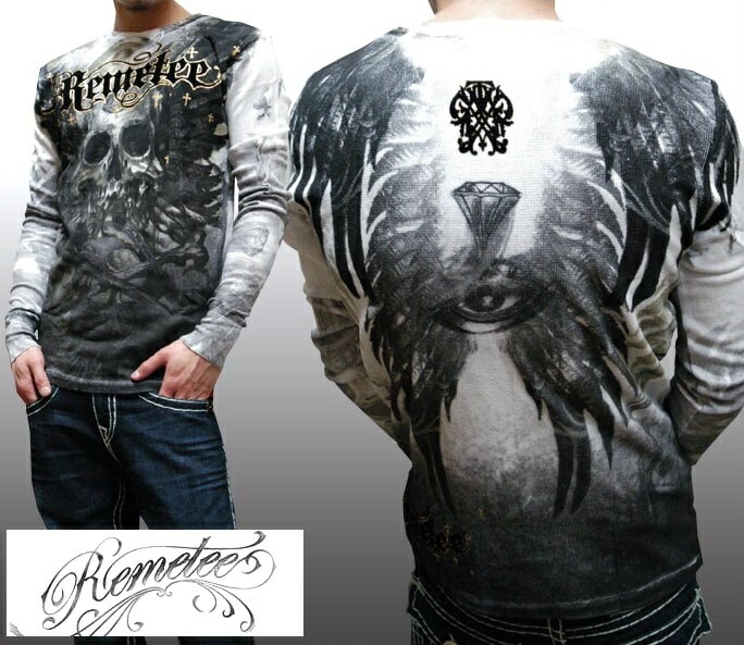 レメティー メンズ ロンT サーマル REMETEE 長袖 Tシャツ シャツ EYE OF THE STORM BOG LAセレブ 多数着用 プレミアム ブランド セレブ カジュアル セレカジ ファッ