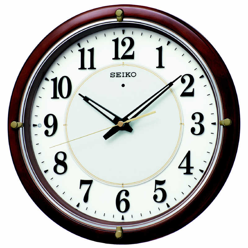 セイコー　電波自動点灯掛け時計 ファインライトNEO　KX240B 茶