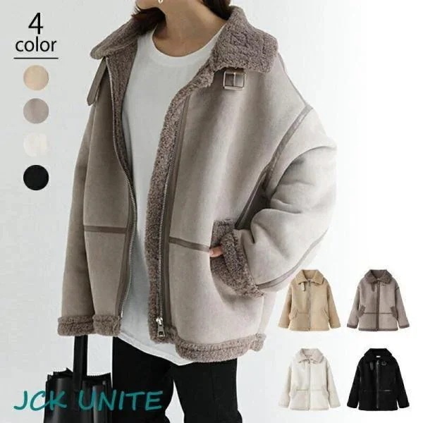 メガ割フライトジャケット レディース ボア コート フェイクムートン 裏起毛 カジュアル アウター ジャケット 裏ボア スウェード スエード トレンド 16,312円