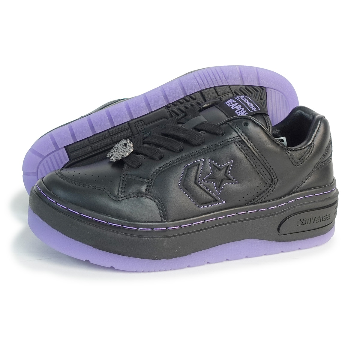 スニーカー 厚底 レディース ウエポン PLTS OX /アナ スイ ブラック/パープル WEAPON ANNA SUI アナスイ
