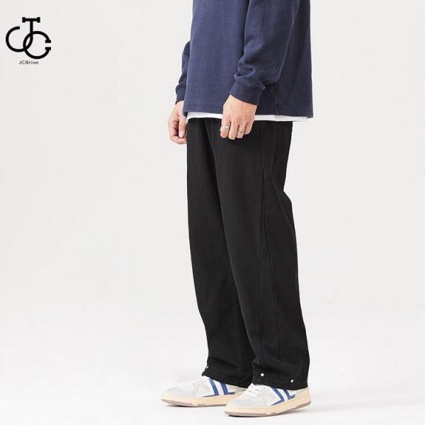 タイムセールブラックジーンズ きれいめパンツ デニム パンツ 裏起毛 裏ボア ジーンズ 防寒 秋冬 ワイドパンツ ボトムス メンズブラックジーンズ