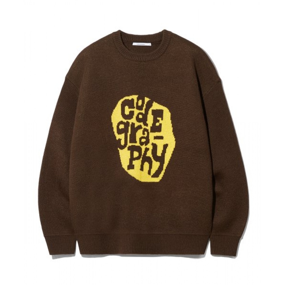 CODEGY パレットロゴジャカードプルオーバーニット_ブラウン