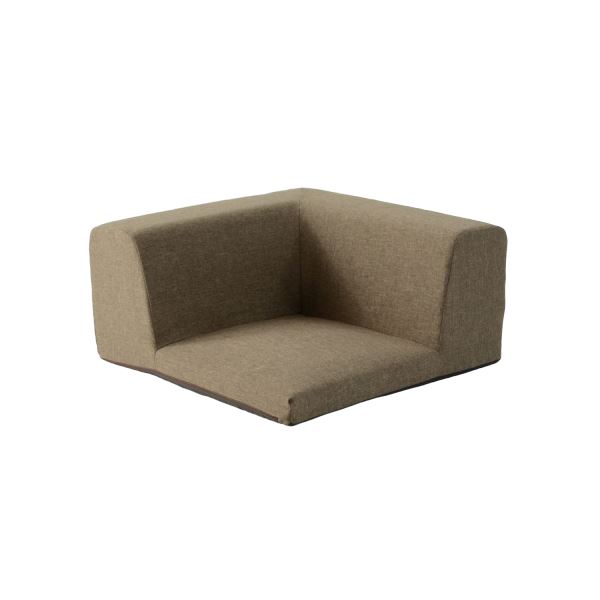 コーナー ソファー/フロアソファー 単体 ブラウン 幅74cm ウレタンフォーム 日本製 リビング ダイニング